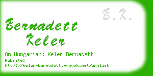 bernadett keler business card